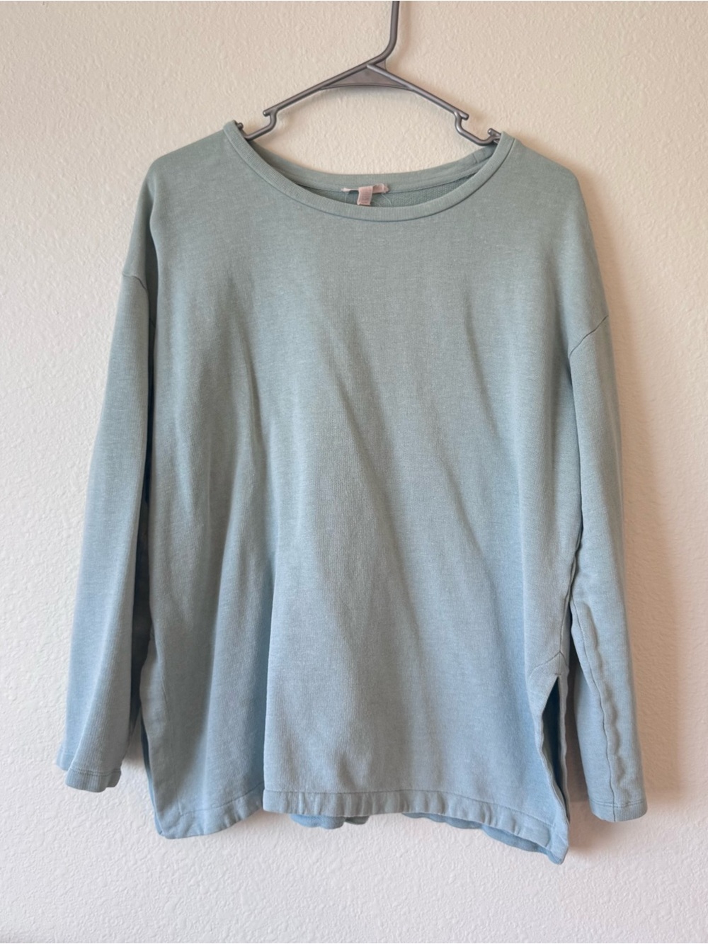 Eileen Fisher muted sage knit pullover tunic